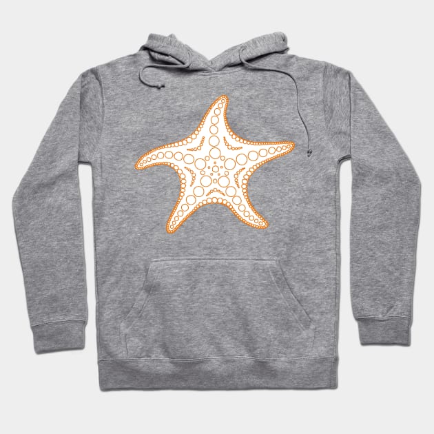 Starfish (orange/white) Hoodie by calenbundalas